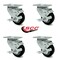 Service Caster 3.5 Inch Black Polyurethane Wheel Swivel Top Plate Caster Set with Brake SCC SCC-20S3514-PPUB-BLK-TLB-4 - alternate 6